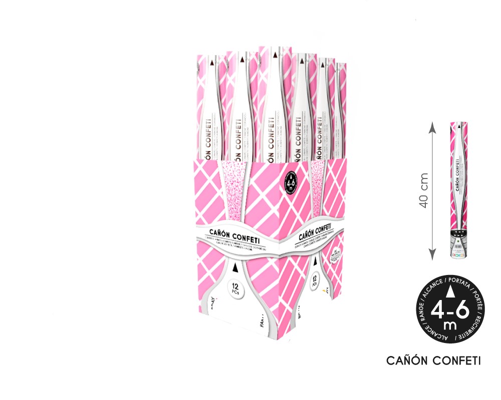 CAÑON CONFETTI ROSA 40CM