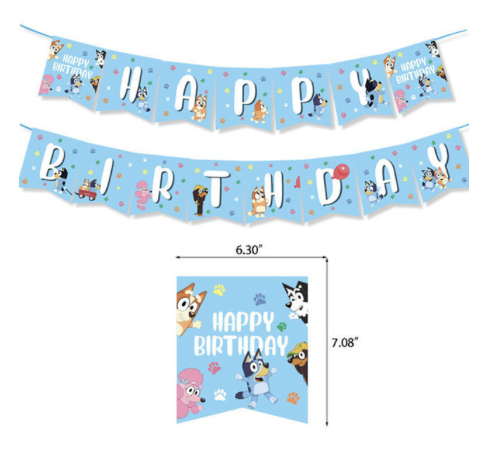 Banderin happy birthday BLUEY