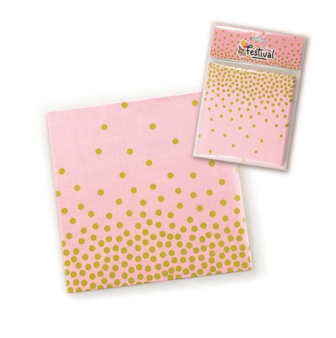 20 Servilletas 33x33cm. DOTS ROSA