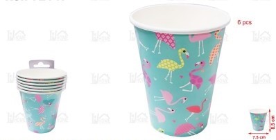 VASO CARTON FLAMENCO 220CC 6PCS