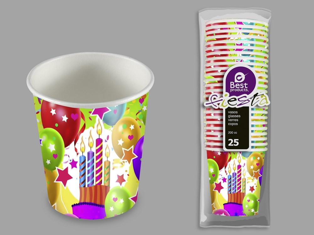 S/25 VASO DISEÑO GLOBOS-VELAS 200 CC