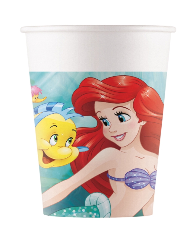 VASOS PAPEL 200ML LA SIRENITA ARIEL FSC (8UND)