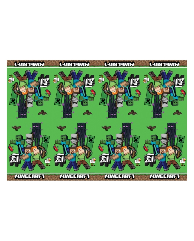 MANTEL PLASTICO 120X180CM MINECRAFT (1UND)