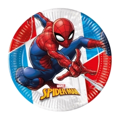 PLATOS PAPEL 20CM SPIDERMAN COMPOSTABLE (8UND)