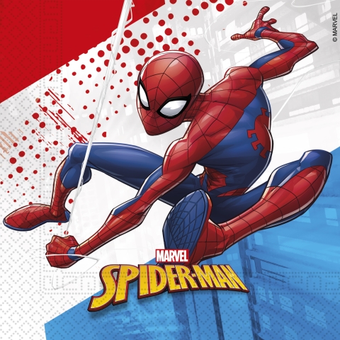SERVILLETAS 33X33 SPIDERMAN COMPOSTABLE 3PLY (20UN