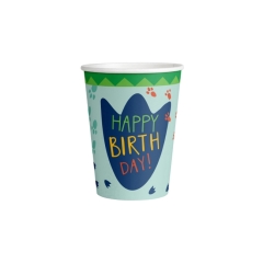 *VASOS PAPEL 250ML HAPPY DINO PARTY (8u)