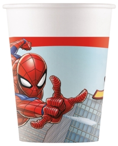 VASOS PAPEL 200ML SPIDERMAN CRIME FSC (8UND)