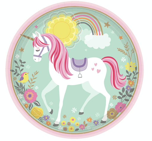 *PLATOS 22.8CM UNICORNIO MAGICO (8)