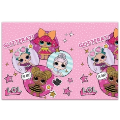 MANTEL PLASTICO 120X180CM L.O.L. GLITTERATI (1UND)