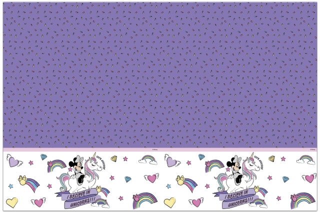 MANTEL PLASTICO 120X180CM MINNIE UNICORNIO (1UND)