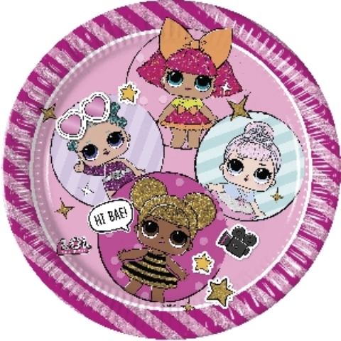 PLATOS 23CM METALICO L.O.L. GLITTERATI (8UND)