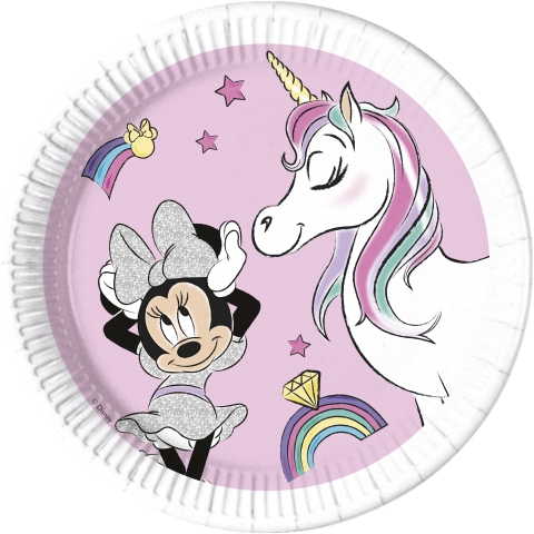 PLATOS 23CM MINNIE UNICORNIO COMPOSTABLE (8UND)