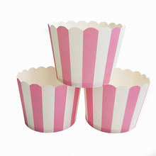 [16822] VASO CUPCAKE RAYAS 12 PZAS ROSA