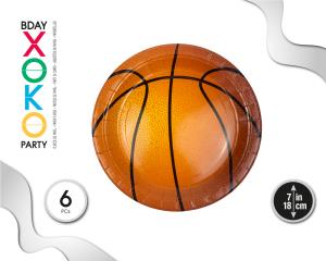 [55669] PLATO 18CM BALONCESTO 6PC