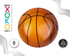 [55668] PLATO 23CM BALONCESTO 6PC