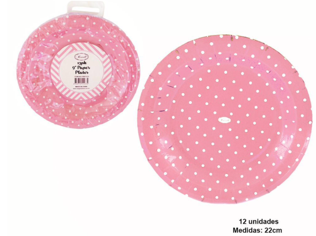 [PW11241] PLATO LUNAR 23CM 12PC ROSA