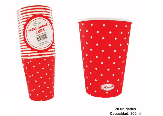 [PW11254] VASO LUNAR 200ML 20PC ROJO