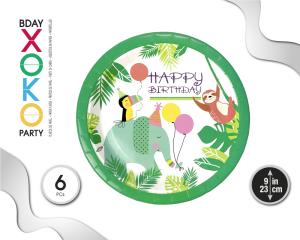 [54248] PLATO 23CM WILD ANIMAL 6PC