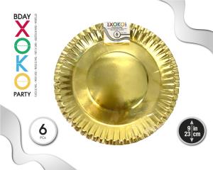 [55350] PLATO DORADO 9´´/23CM 6PC