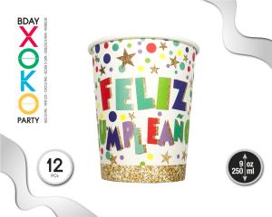 [55924] VASO 9OZ FELIZ C 12PC