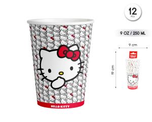 [59572] VASO 250ML HELLO KITTY  AZUL ROJO 12PCS