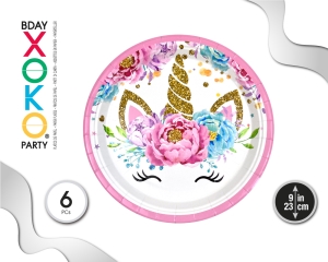 [56576] PLATO 23CM UNICORNIO 6PC