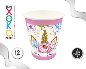 [56577] VASO 9OZ UNICORNIO 12PC