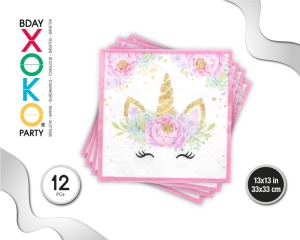 [56578] SERVILLETA UNICORNIO 12PC
