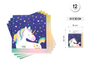 [59206] SERVILLETA UNICORN RAINBOW 12PCS