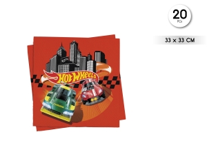 [BS10290] 20 SERVILLETAS 33 CM HOT WHEELS