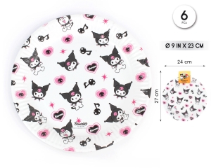 [90646] PLATO 23CM KUROMI HELLO KITTY 6PCS