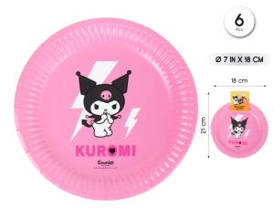 [90647] PLATO 18CM KUROMI HELLO KITTY 6PCS