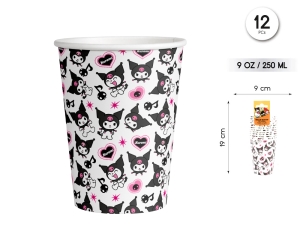 [90648-2] VASO 270ML KUROMI HELLO KITTY 12PCS