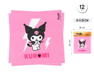 [90649] SERVILLETA 33CM KUROMI HELLO KITTY 12PCS