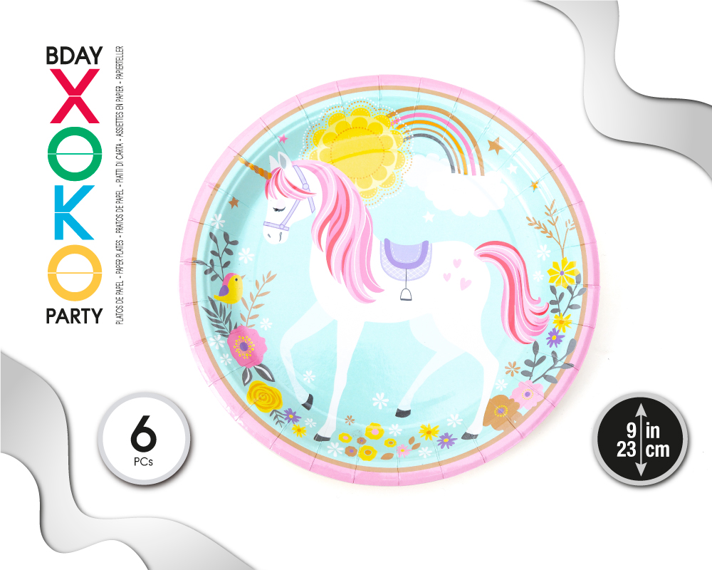 [53559] PLATO 23CM UNICORNIO 6PC