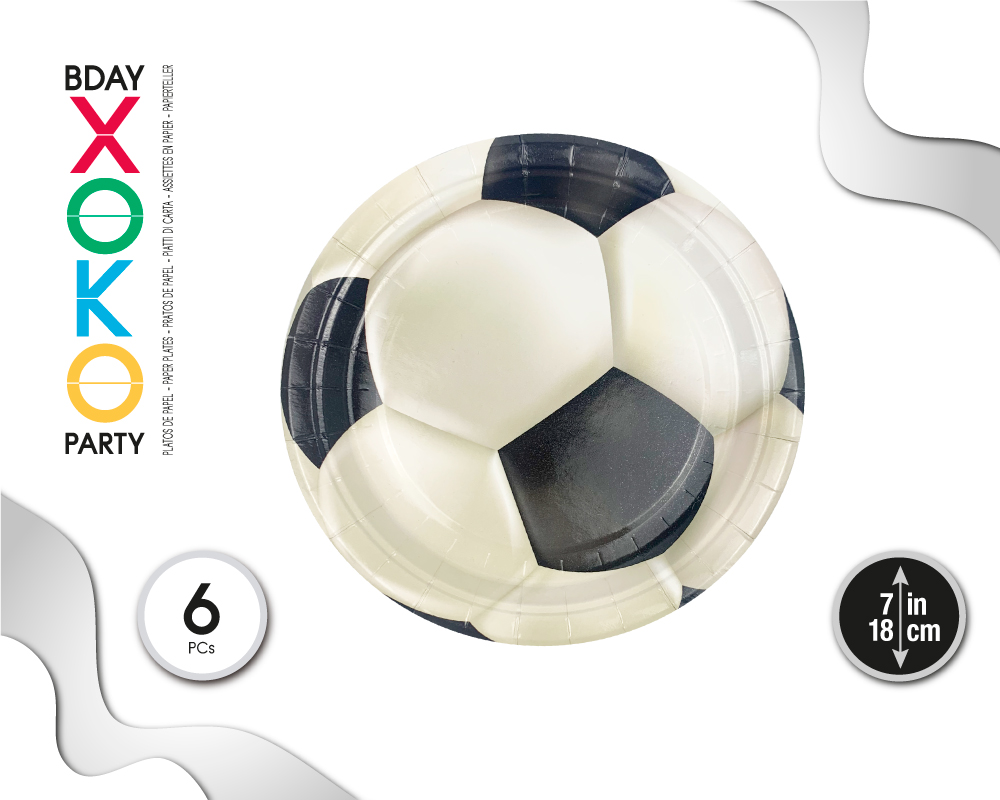 [55665] PLATO 18CM BALON FUTBOL 6PC