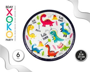 [55927] PLATO 23CM DINO 6PC