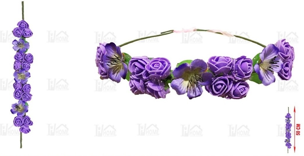 [70958] CORONA DE FLORES LILA