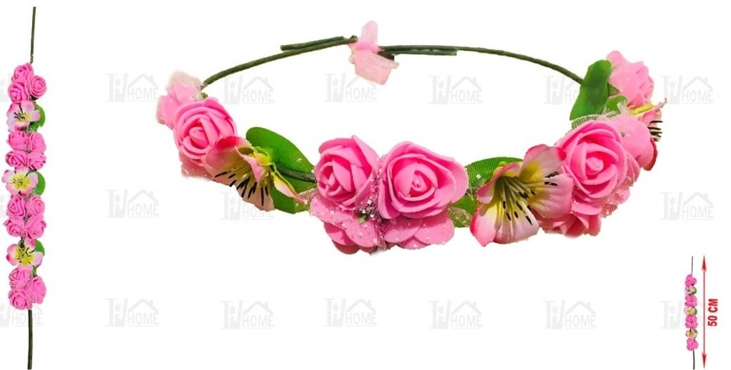[70957] CORONA DE FLORES ROSA