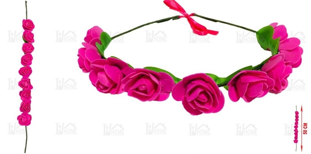[70940] CORONA DE FLORES FUCSIA
